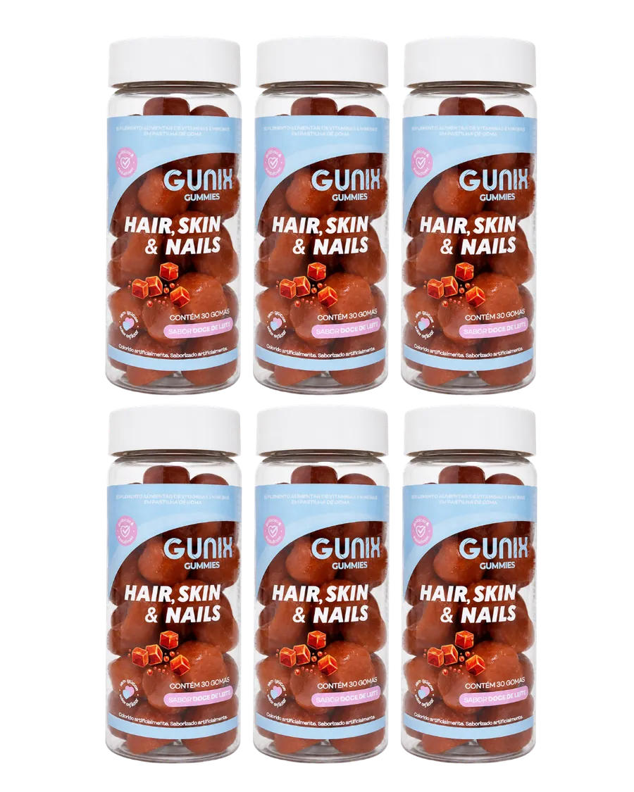Kit com 6 potes de Gunix Gummies